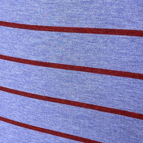 LulaRoe women's knit dress size large Julia Fitted Sheath Dress blue red stripe - Picture 3 of 14